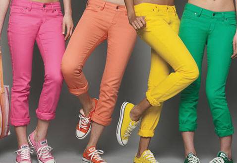 Women's Jeans, Bright Colored Jeans